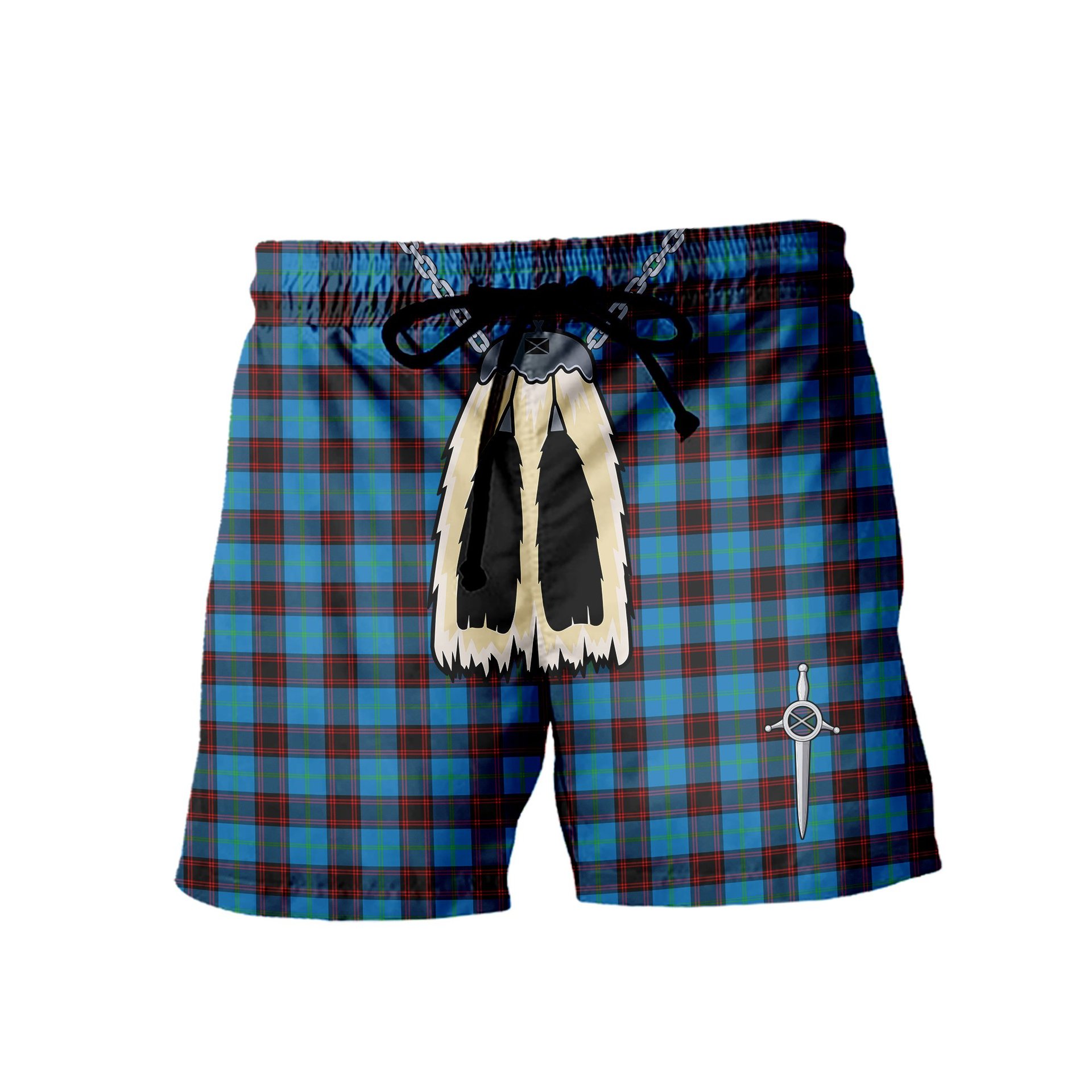 ScotsTee Shop Scottish Hume Ancient Men's Highland Kilt Sporran Tartan Shorts