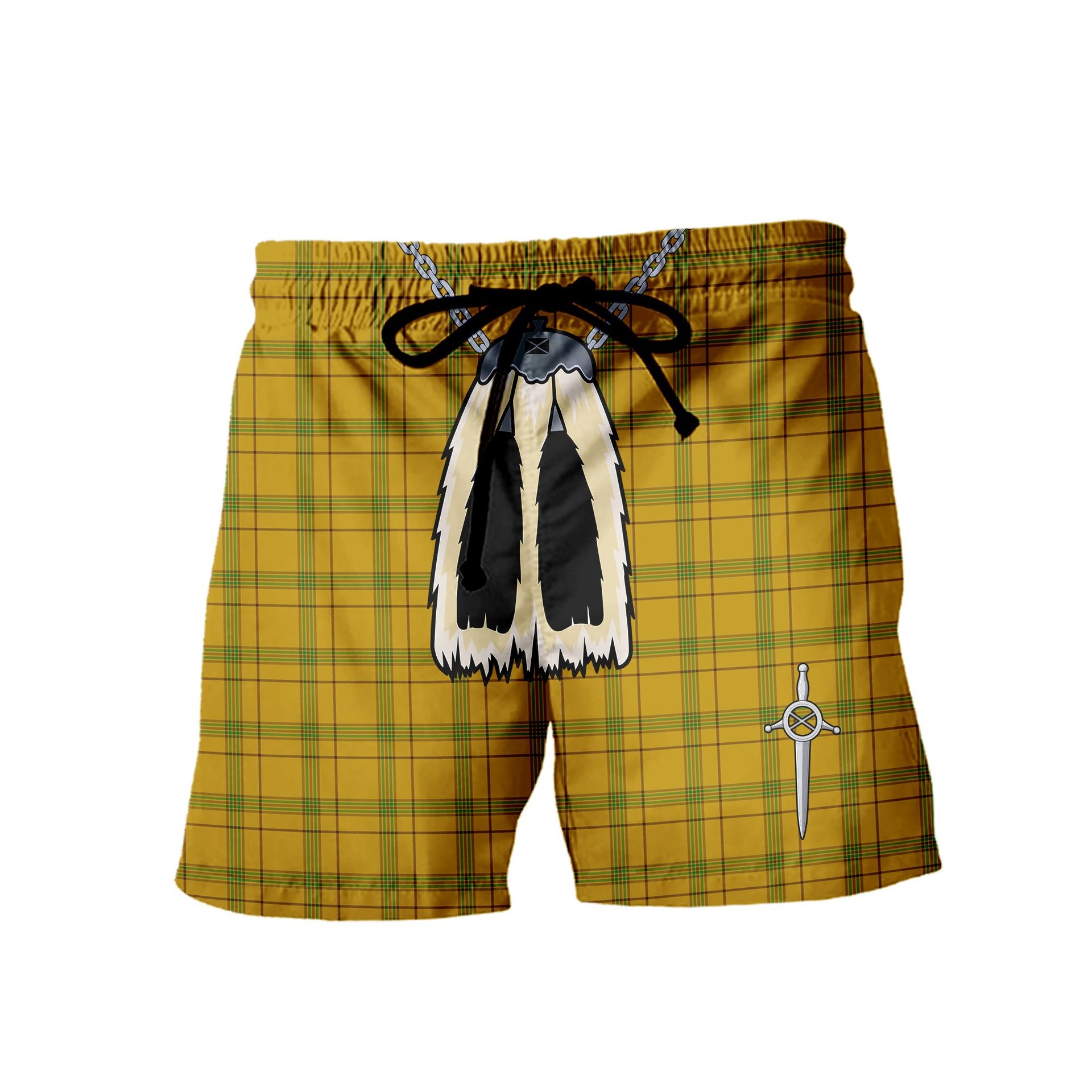 ScotsTee Shop Scottish Houston Men's Highland Kilt Sporran Tartan Shorts