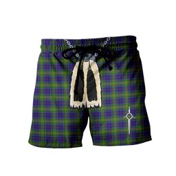 ScotsTee Shop Scottish Greene Men's Highland Kilt Sporran Tartan Shorts