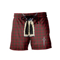 ScotsTee Shop Scottish MacElvain or MacIlvain Men's Highland Kilt Sporran Tartan Shorts