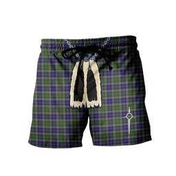 ScotsTee Shop Scottish MacGiboney or MacGibboney Men's Highland Kilt Sporran Tartan Shorts