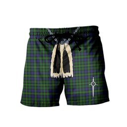 ScotsTee Shop Scottish MacBride Men's Highland Kilt Sporran Tartan Shorts