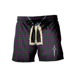 ScotsTee Shop Scottish Lennie Men's Highland Kilt Sporran Tartan Shorts