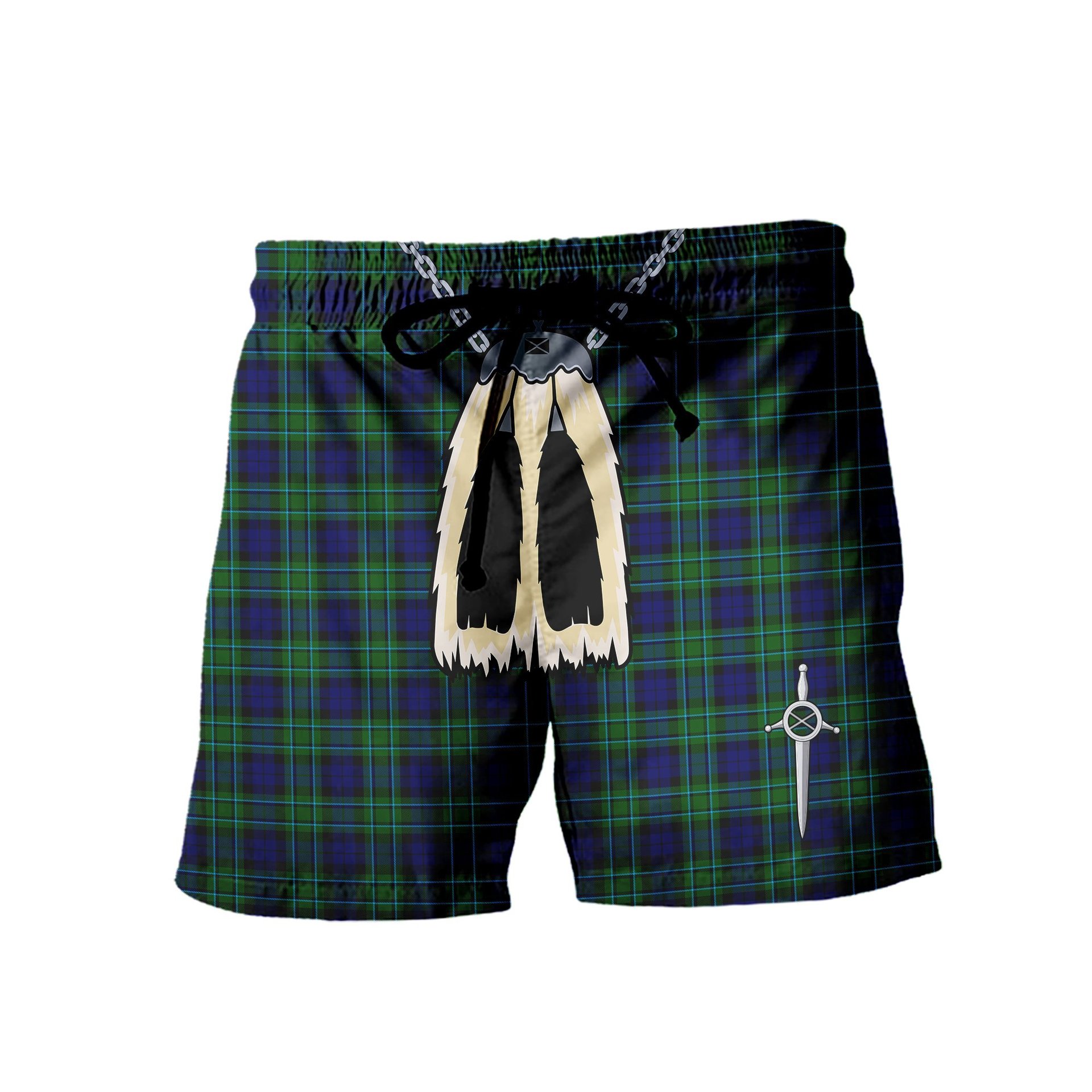 ScotsTee Shop Scottish MacCallum Modern SC Men's Highland Kilt Sporran Tartan Shorts