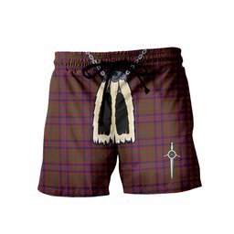 ScotsTee Shop Scottish MacDonald of Boisdale Men's Highland Kilt Sporran Tartan Shorts