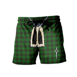 ScotsTee Shop Scottish Kinnear Men's Highland Kilt Sporran Tartan Shorts