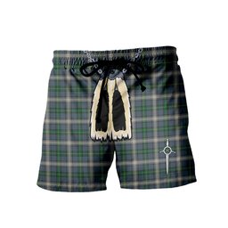 ScotsTee Shop Scottish MacDouall Men's Highland Kilt Sporran Tartan Shorts