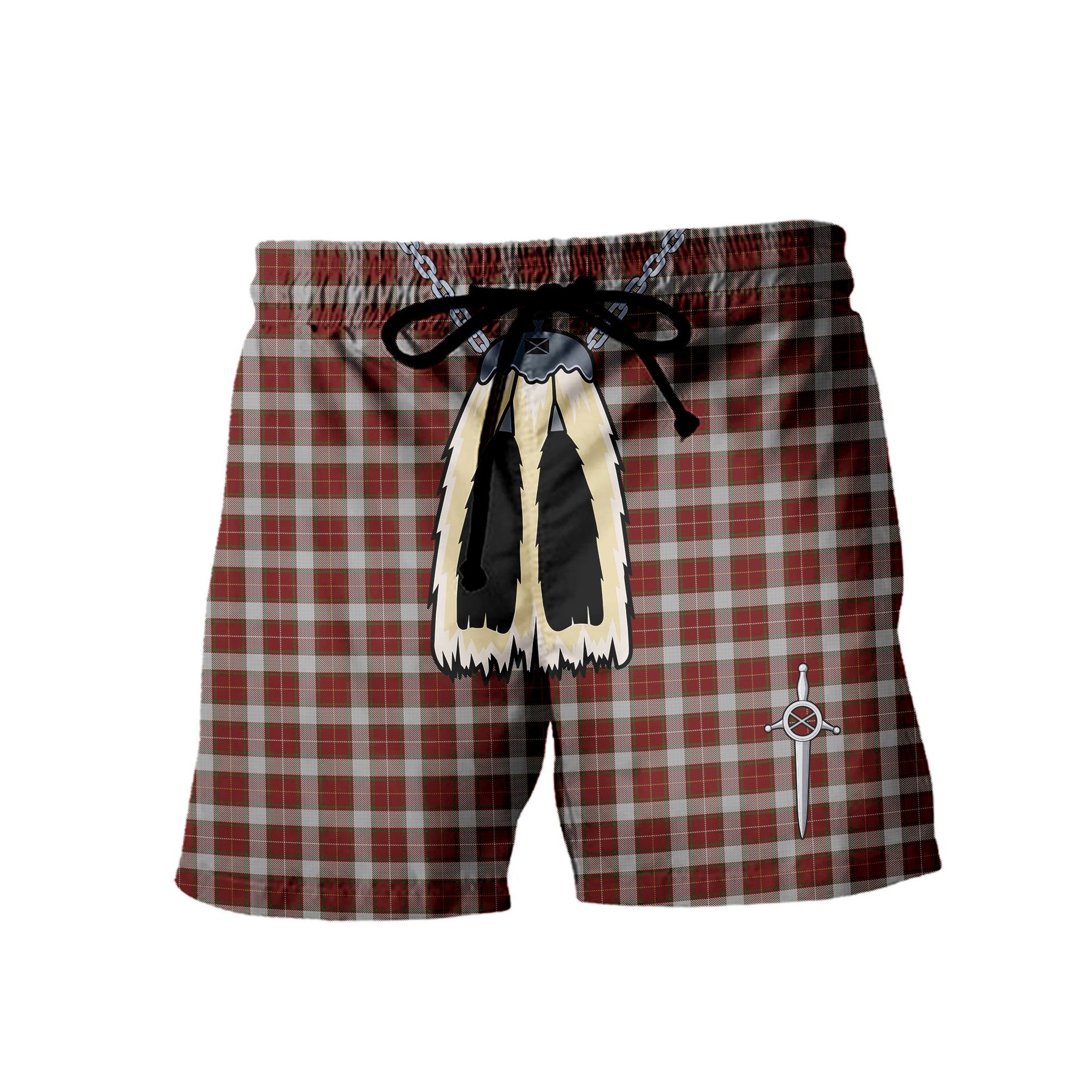 ScotsTee Shop Scottish MacFie Dress Men's Highland Kilt Sporran Tartan Shorts