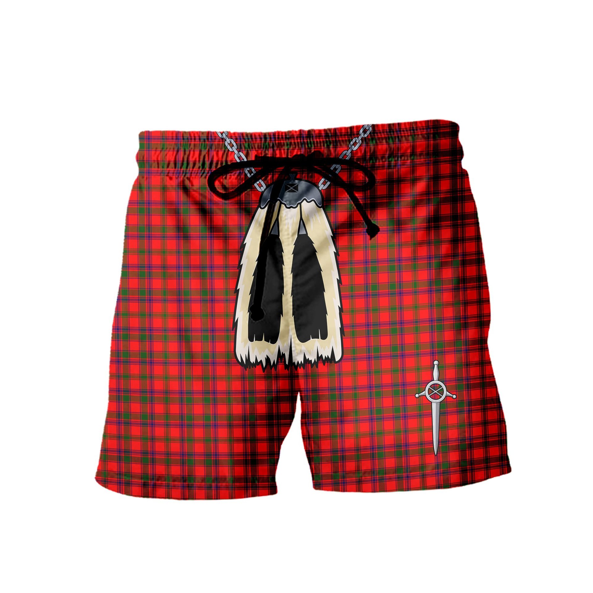 ScotsTee Shop Scottish MacColl Modern Men's Highland Kilt Sporran Tartan Shorts