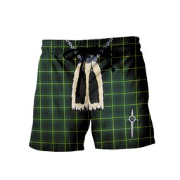 ScotsTee Shop Scottish MacArthur Modern Men's Highland Kilt Sporran Tartan Shorts