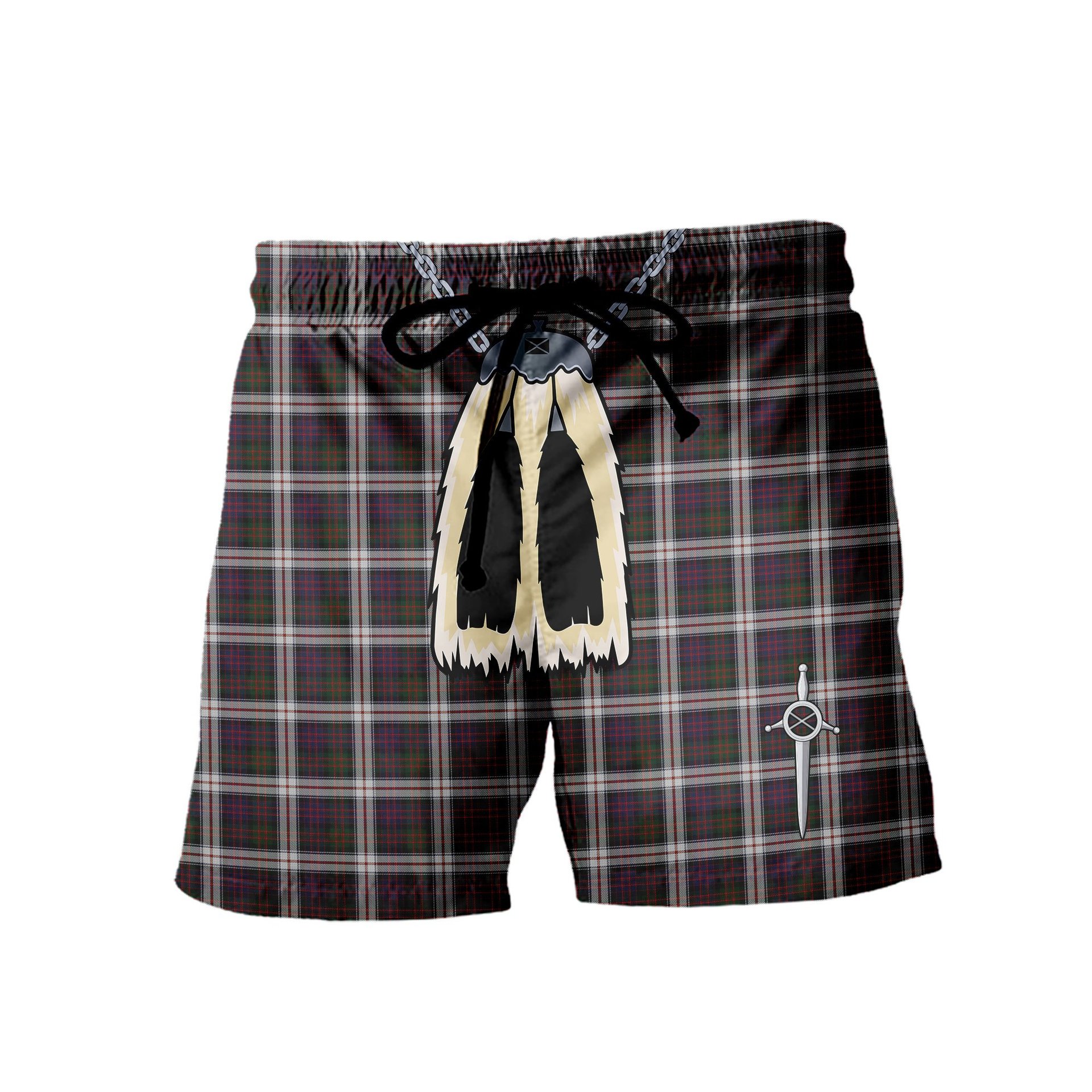 ScotsTee Shop Scottish MacDonald Dress Men's Highland Kilt Sporran Tartan Shorts