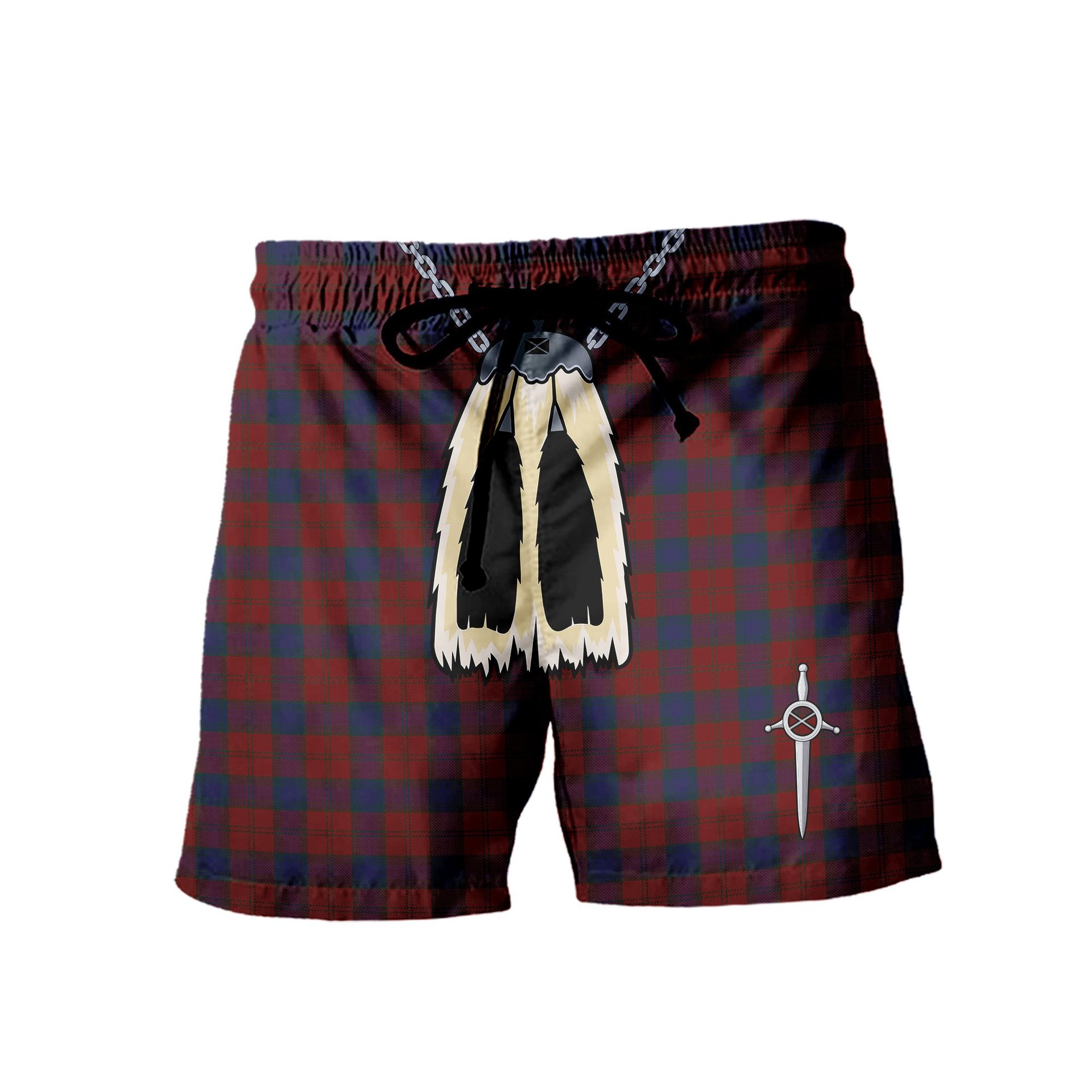 ScotsTee Shop Scottish Lawless Men's Highland Kilt Sporran Tartan Shorts