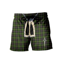 ScotsTee Shop Scottish MacLamroc Men's Highland Kilt Sporran Tartan Shorts