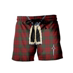 ScotsTee Shop Scottish MacDougall Men's Highland Kilt Sporran Tartan Shorts