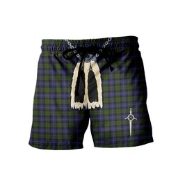 ScotsTee Shop Scottish MacCaskill Men's Highland Kilt Sporran Tartan Shorts