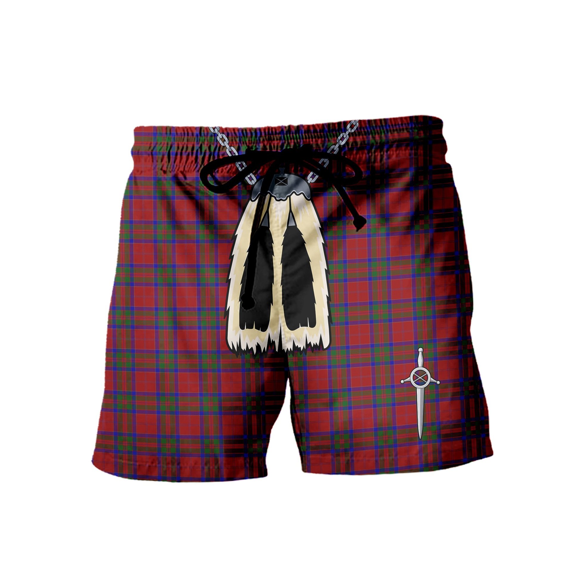 ScotsTee Shop Scottish MacGillivray Men's Highland Kilt Sporran Tartan Shorts