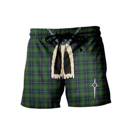 ScotsTee Shop Scottish Kirby Men's Highland Kilt Sporran Tartan Shorts