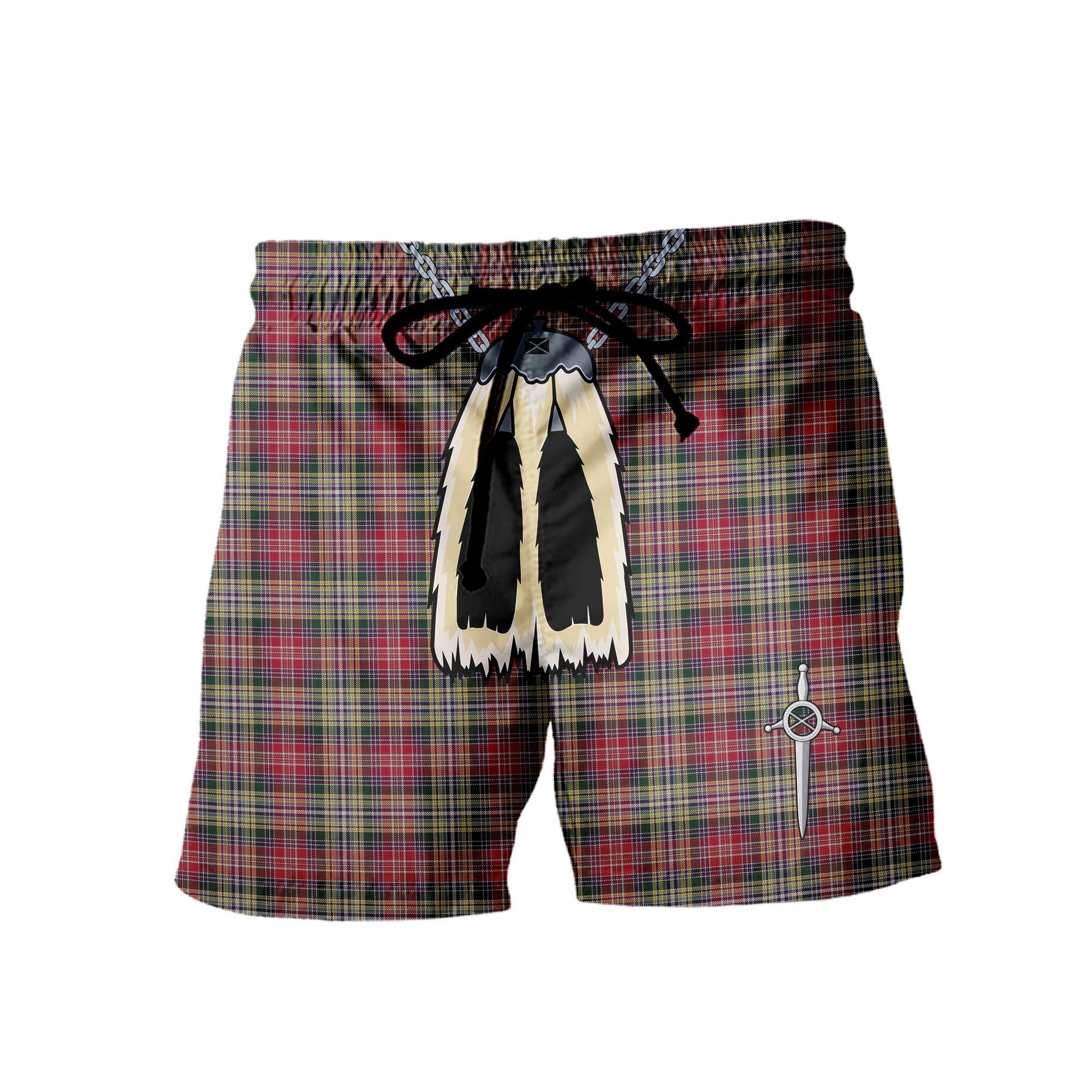 ScotsTee Shop Scottish Lasting Men's Highland Kilt Sporran Tartan Shorts