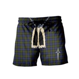 ScotsTee Shop Scottish MacFadzean Men's Highland Kilt Sporran Tartan Shorts