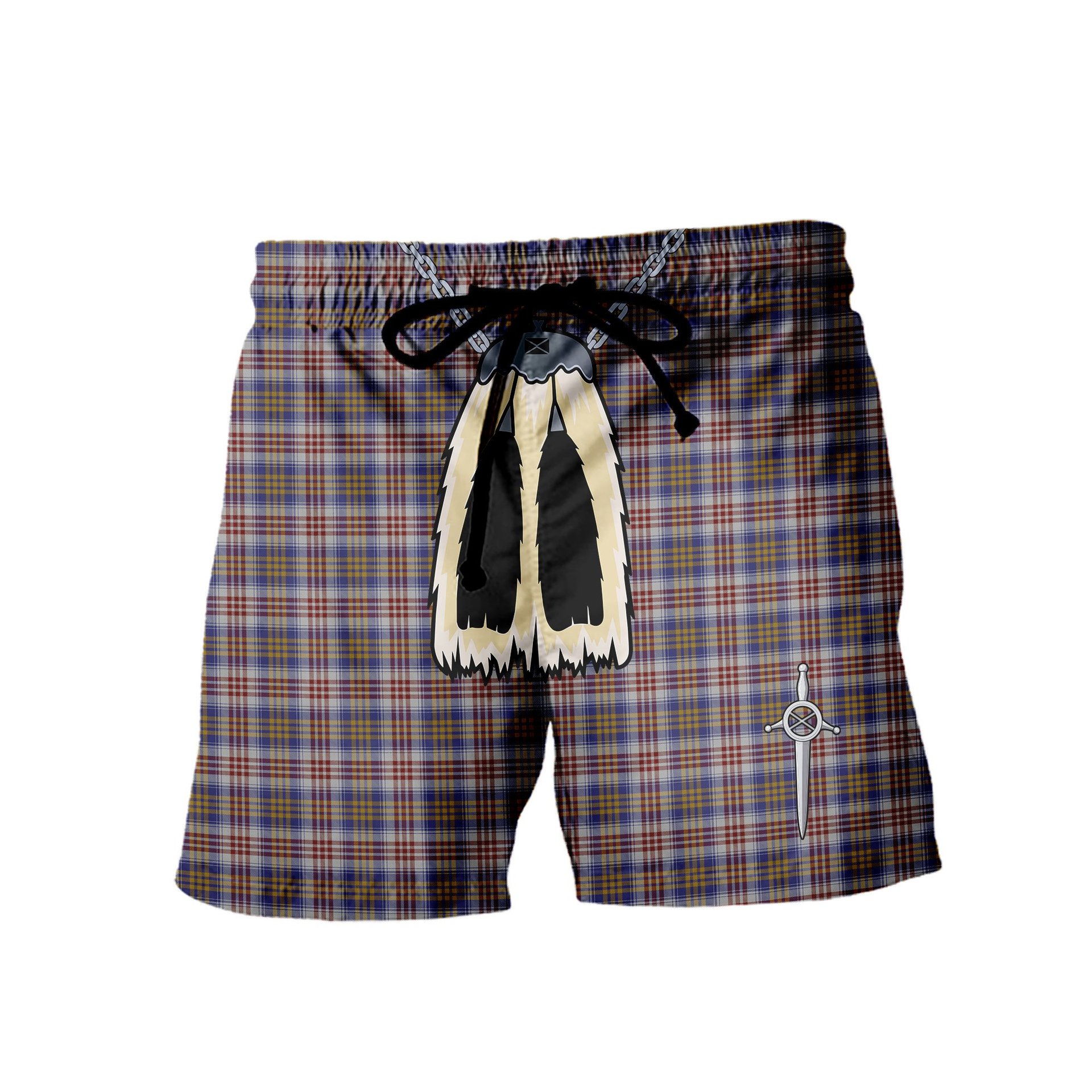 ScotsTee Shop Scottish Lysaght Dress Men's Highland Kilt Sporran Tartan Shorts
