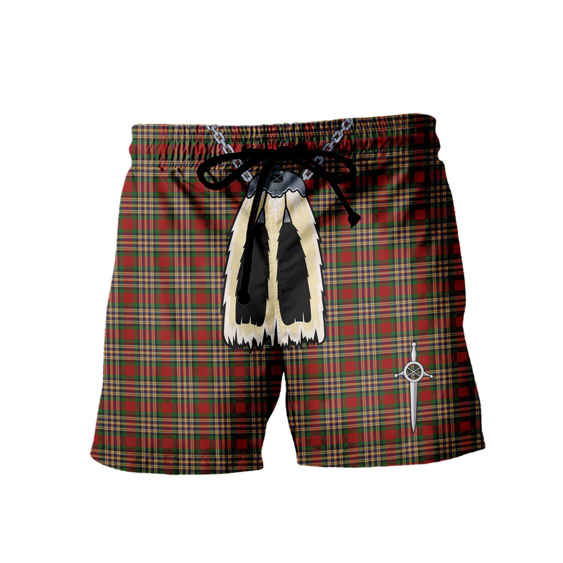 ScotsTee Shop Scottish MacGill Men's Highland Kilt Sporran Tartan Shorts