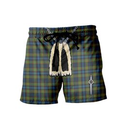 ScotsTee Shop Scottish MacLellan Ancient Men's Highland Kilt Sporran Tartan Shorts