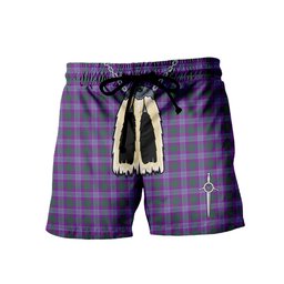 ScotsTee Shop Scottish Lang Ancient Clan Men's Highland Kilt Sporran Tartan Shorts