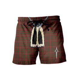ScotsTee Shop Scottish MacKinnon Men's Highland Kilt Sporran Tartan Shorts