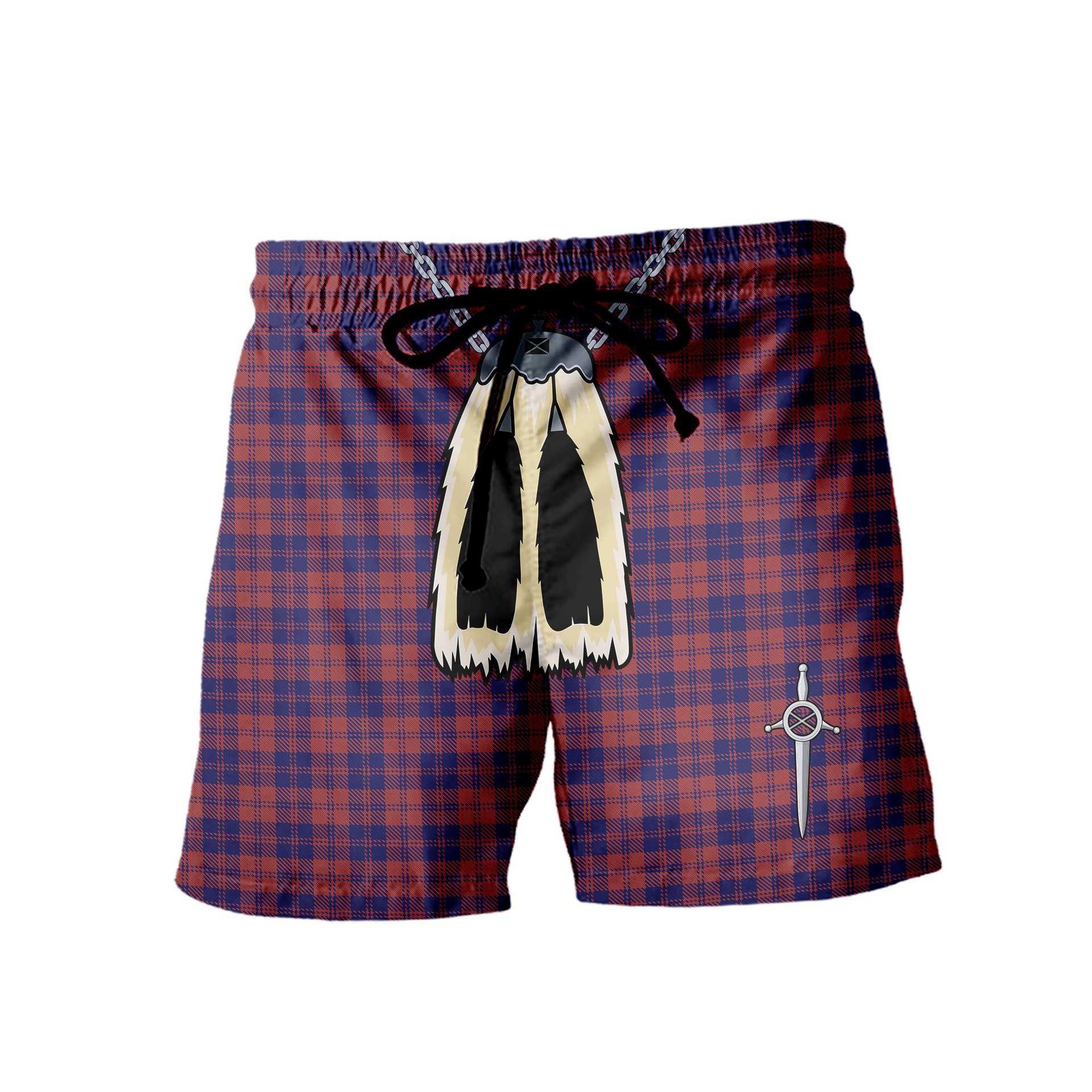 ScotsTee Shop Scottish MacGregor of Glengyle Men's Highland Kilt Sporran Tartan Shorts