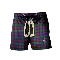 ScotsTee Shop Scottish MacMichael Men's Highland Kilt Sporran Tartan Shorts