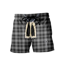 ScotsTee Shop Scottish MacLean Black and White Men's Highland Kilt Sporran Tartan Shorts