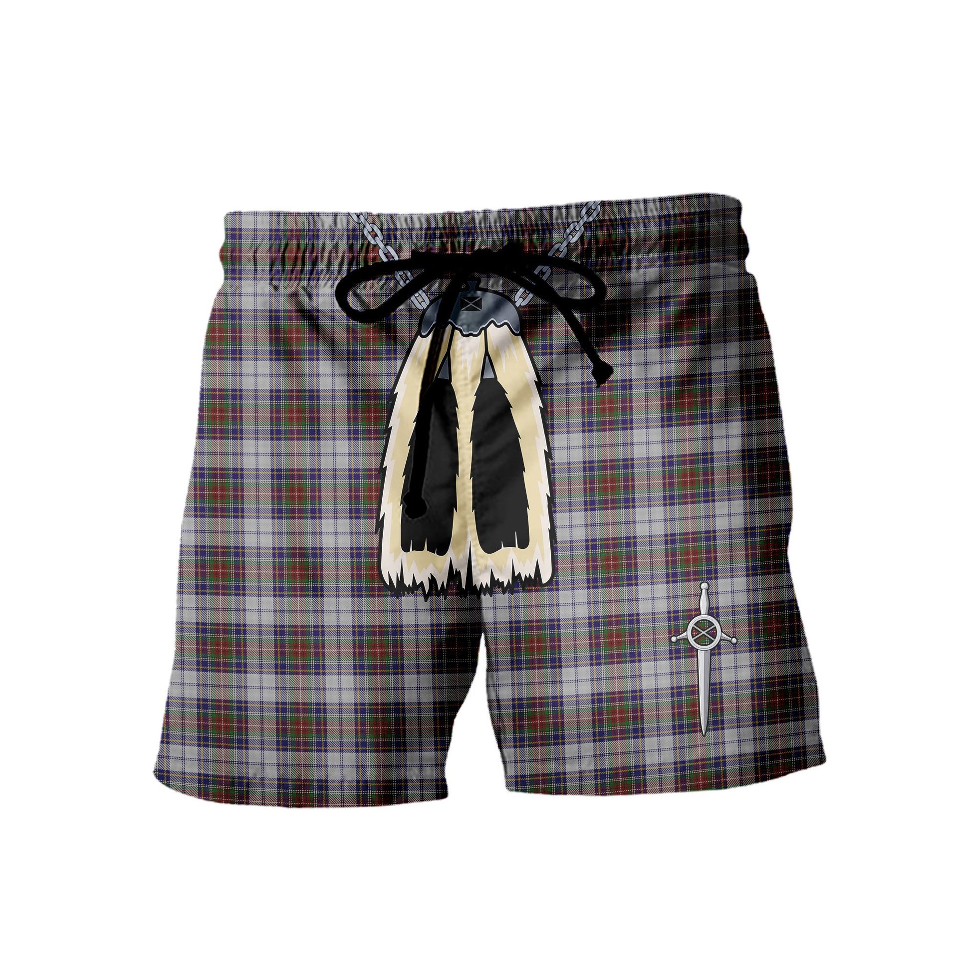 ScotsTee Shop Scottish MacBeth Dress Men's Highland Kilt Sporran Tartan Shorts