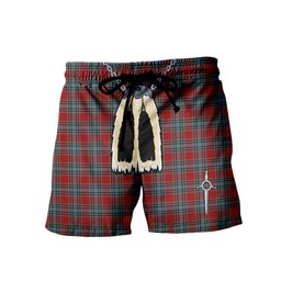 ScotsTee Shop Scottish MacLeay Men's Highland Kilt Sporran Tartan Shorts