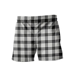 ScotsTee Shop Scottish MacFarlane Black White Men's Highland Kilt Sporran Tartan Shorts