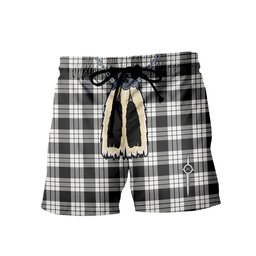 ScotsTee Shop Scottish MacFarlane Black White Men's Highland Kilt Sporran Tartan Shorts
