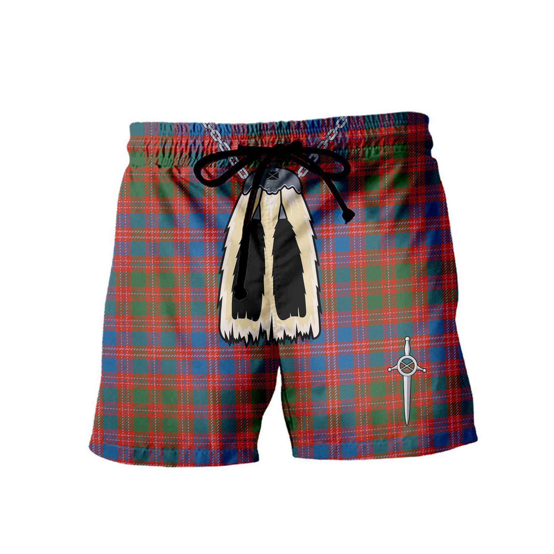 ScotsTee Shop Scottish MacColl Old Ancient Men's Highland Kilt Sporran Tartan Shorts