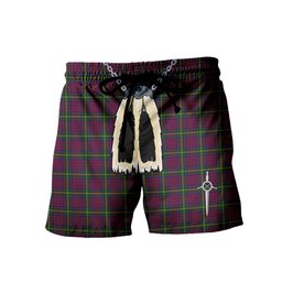 ScotsTee Shop Scottish MacGaugh Men's Highland Kilt Sporran Tartan Shorts