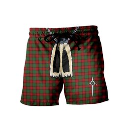 ScotsTee Shop Scottish MacPhail Men's Highland Kilt Sporran Tartan Shorts