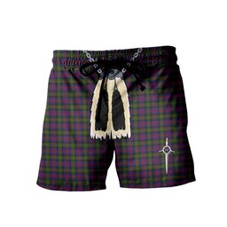 ScotsTee Shop Scottish MacLennan Men's Highland Kilt Sporran Tartan Shorts