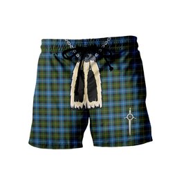 ScotsTee Shop Scottish MacNeil of Barra Men's Highland Kilt Sporran Tartan Shorts