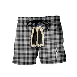 ScotsTee Shop Scottish MacLeod Black and White Men's Highland Kilt Sporran Tartan Shorts