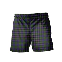ScotsTee Shop Scottish Malcolm 1840 Clan Crest Men's Highland Kilt Sporran Tartan Shorts