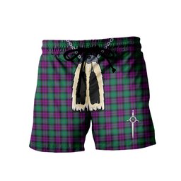 ScotsTee Shop Scottish MacArthur Milton Men's Highland Kilt Sporran Tartan Shorts