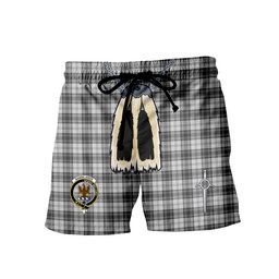ScotsTee Shop Scottish Sandilands Grey Clan Crest Men's Highland Kilt Sporran Tartan Shorts