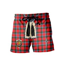 ScotsTee Shop Scottish Sinclair Modern Clan Crest Men's Highland Kilt Sporran Tartan Shorts