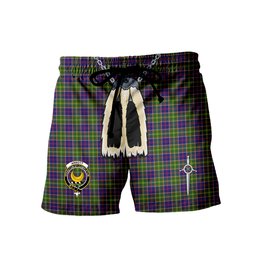 ScotsTee Shop Scottish Arnott Clan Crest Men's Highland Kilt Sporran Tartan Shorts