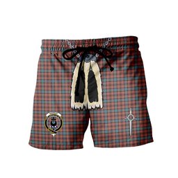 ScotsTee Shop Scottish Hannay Dress Clan Crest Men's Highland Kilt Sporran Tartan Shorts