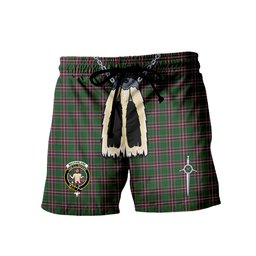 ScotsTee Shop Scottish MacFarlane Hunting Clan Crest Men's Highland Kilt Sporran Tartan Shorts