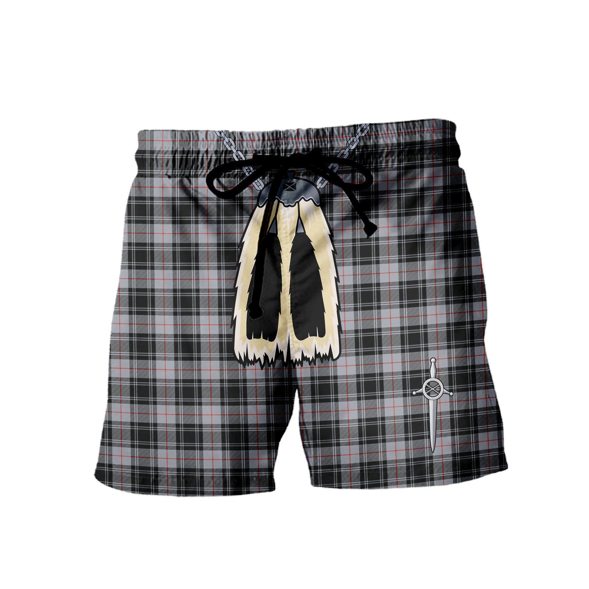 ScotsTee Shop Scottish Moffat Ancient Men's Highland Kilt Sporran Tartan Shorts