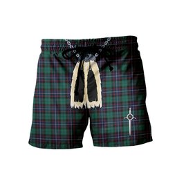 ScotsTee Shop Scottish Mitchell Modern Men's Highland Kilt Sporran Tartan Shorts